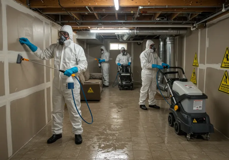 Basement Moisture Removal and Structural Drying process in Crystal City, TX